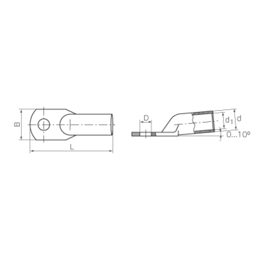 КВТ Наконечник кабельный медный луженый ТМЛс 240–12 (мин партия 10 шт.) 65671 KVT