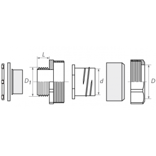 КВТ Муфта вводная ВМУ 20 для металлорукава усиленная 61393 KVT