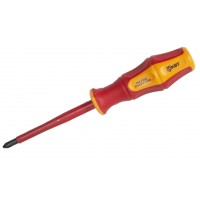 КВТ Диэлектрическая отвертка Pozidriv PZ1*100 с изоляцией, СЛИМ 78613 KVT